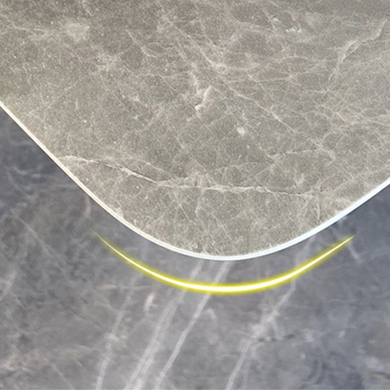 Industrial Sintered Stone Dining Table Rectangle Table with Wooden Base