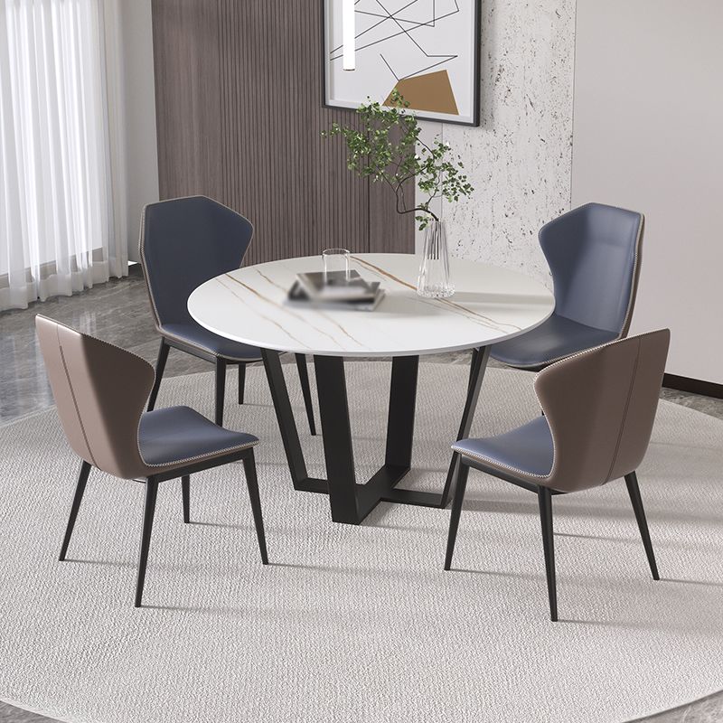Modern 1/2/5/7 Pieces Dining Set Round Stone Dining Table for Dining Room