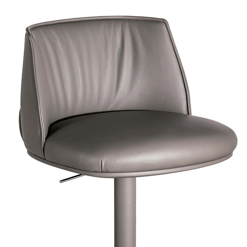 Faux Leather Bar Stools Adjustable Height Swivel Dining Stools with Footrest