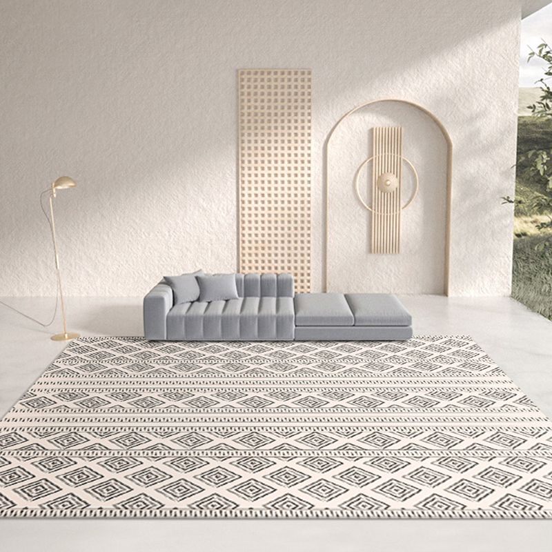 Multicolor Area Rug Retro Tribal Symbols Carpet Polyester Home Decor Rug with Anti-Slip Backing