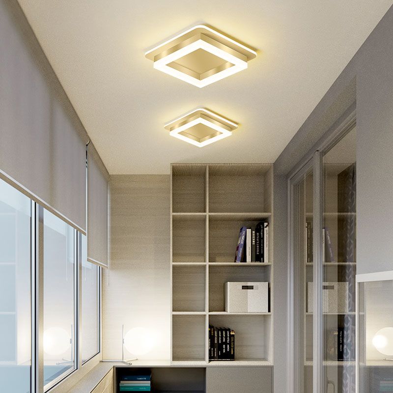 Loop Shaped LED Flush Mount Fixture Simple Style Metal Entryway Ceiling Flush Light
