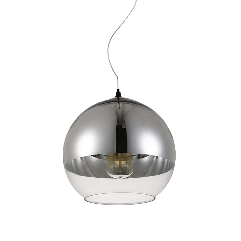 6"/8"/10"W Globe Pendant Lighting Post-Modern Glass 1 Light Sliver Hanging Ceiling Light