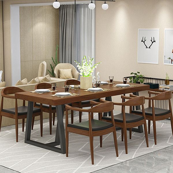 Metall Industrial Rechteck Esstisch Massivholz Tisch für Küche und Esszimmer