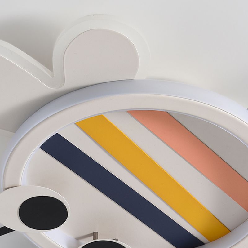 Plafonnier affleurant à abat-jour unique en métal, style enfant, luminaire multi-lumières