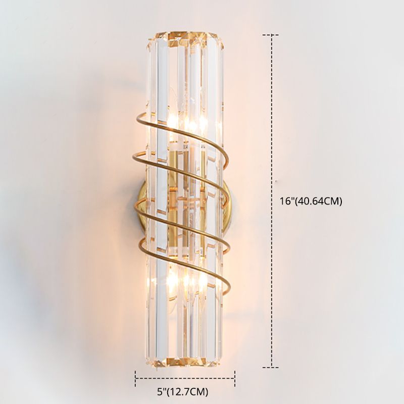 Postmodern Style Crystal Wall Sconce Light Living Room Hallway Wall Lamp in Gold