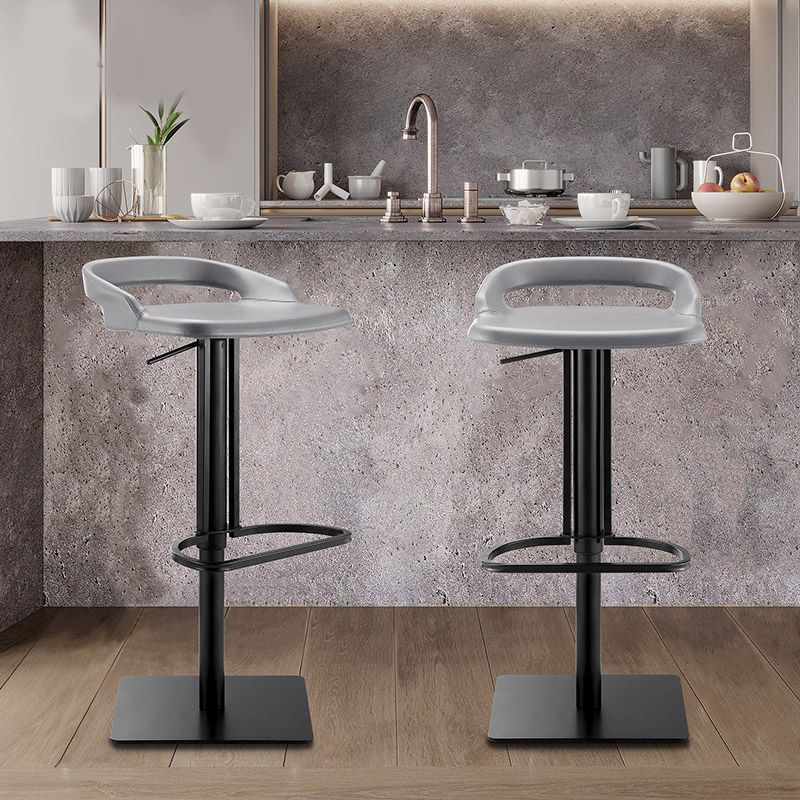 Industrial Leather Bar Stool Backrest Adjustable Counter Stool for Bristol