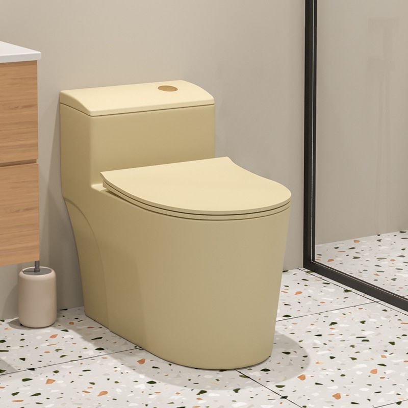 Traditional Skirted Toilet Floor Mount One-Piece Flush Toilet with Slow Close Seat