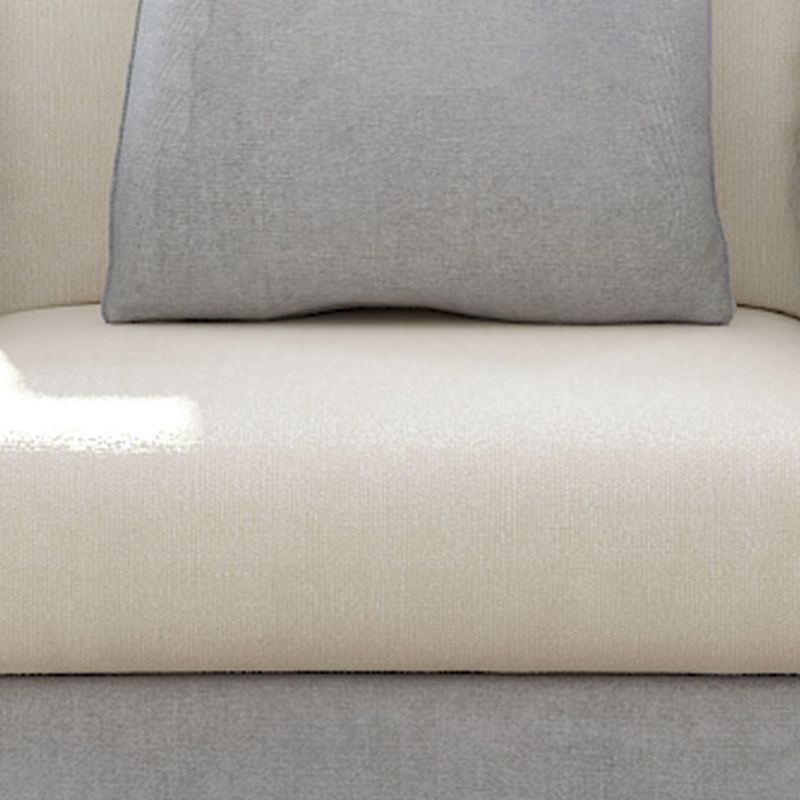Contemporary White Cushions Standard Square Arm Stationary Sofa