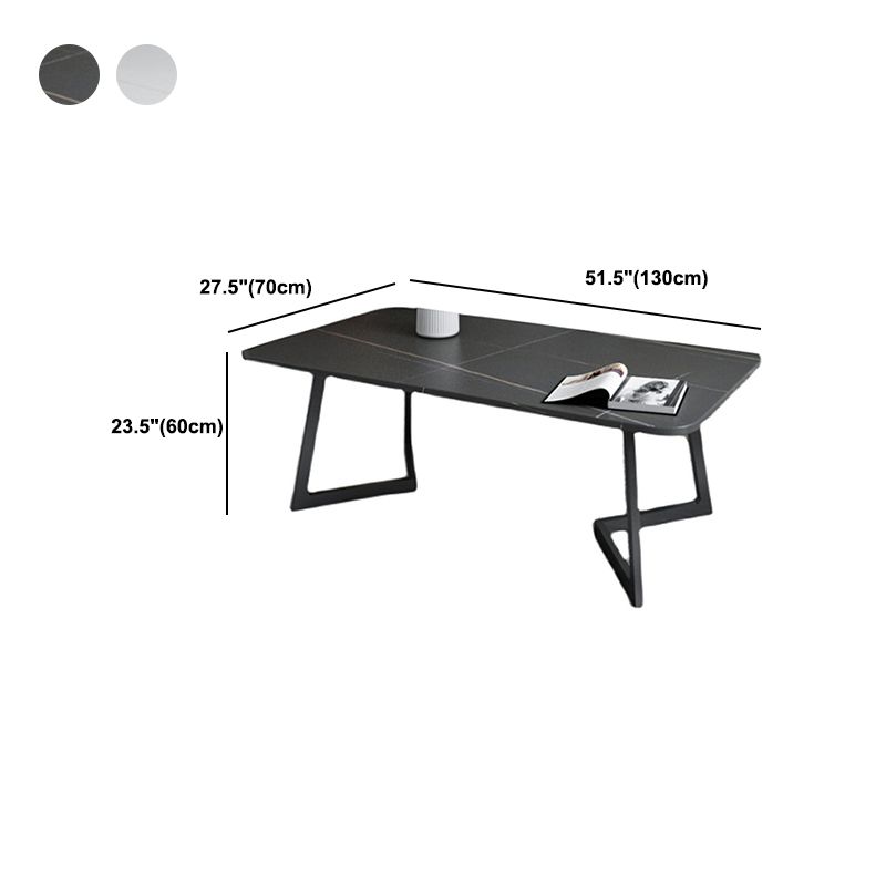 Single Cocktail Table Slate Rectangular Coffee Table for Living Room