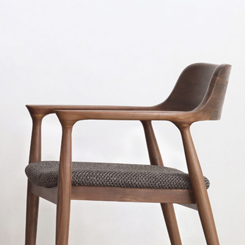 Modern Armrest Backrest Cushion Chair with Wood Legs for Dining Room