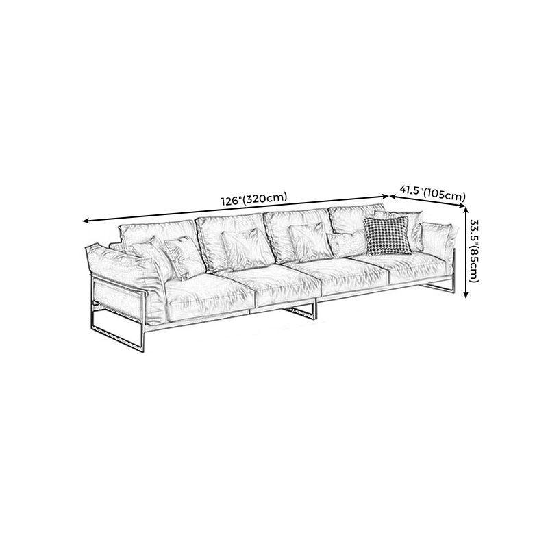 Sof industriel classique en cuir authentique 33,46 "High Square ARM SOFA & BOLSTER OREILLERS