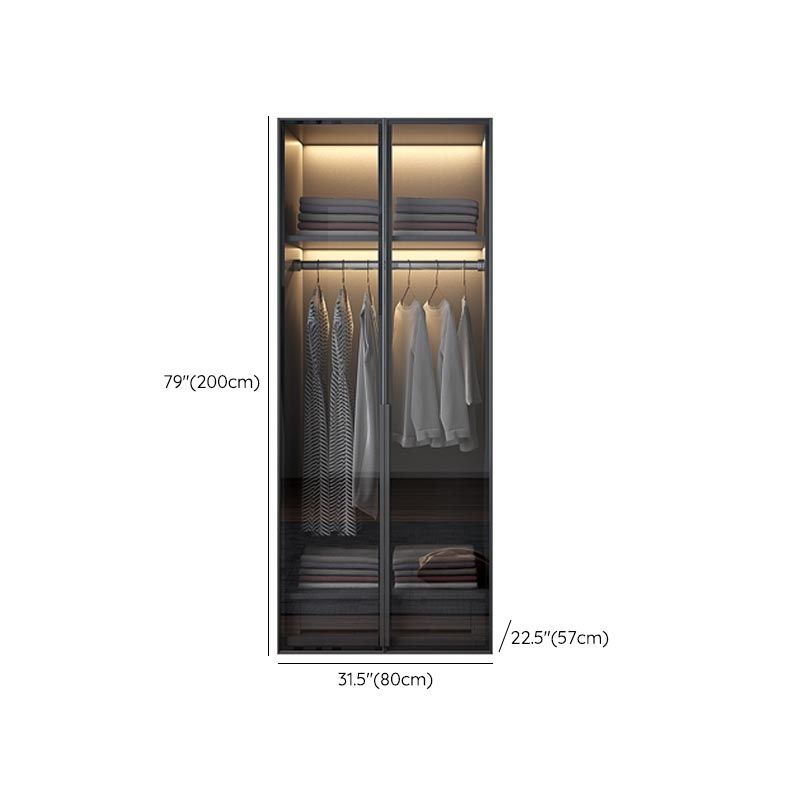 White Modern Armoire Engineered Wood Grand Wardrobe with Drawers and Hanging Rod