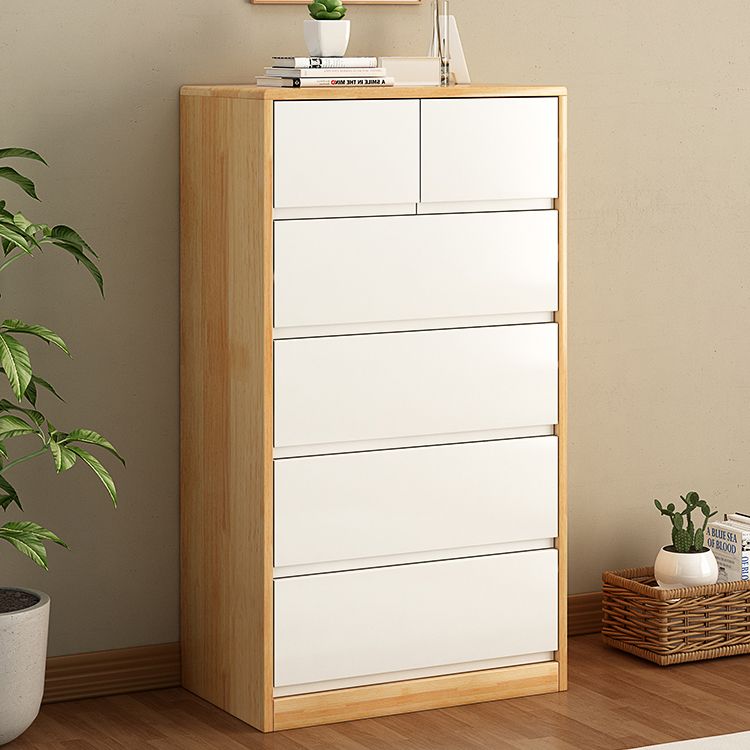 Ultra Modern Lingerie Chest Rubber Wood Storage Chest Dresser for Bedroom