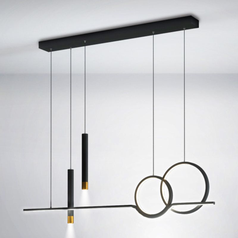 Postmodern Style Unique Shape Island Pendant Metal 5 Light Island Lighting for Dining Room