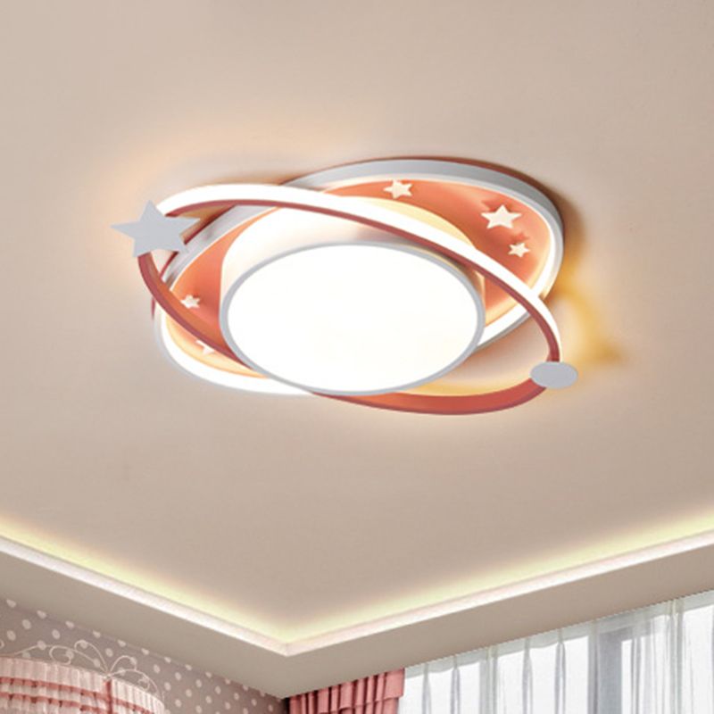 Planet Flush Mount Ceiling Light Contemporary Acrylic Ceiling Mount Light Fixture for Bedroom