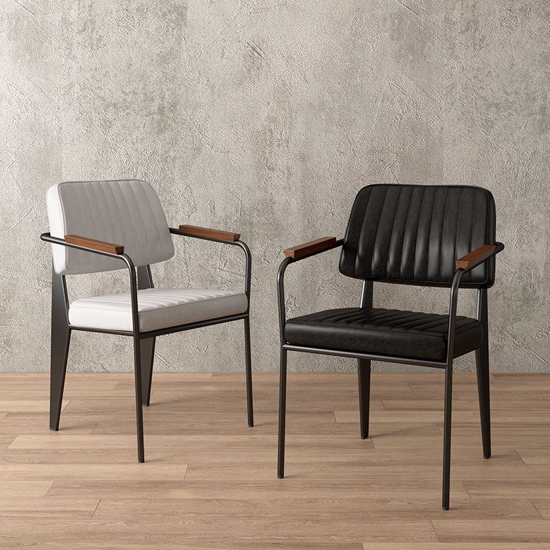 Industrial Kitchen Dining Side Chair Open Back Dining Arm Chair
