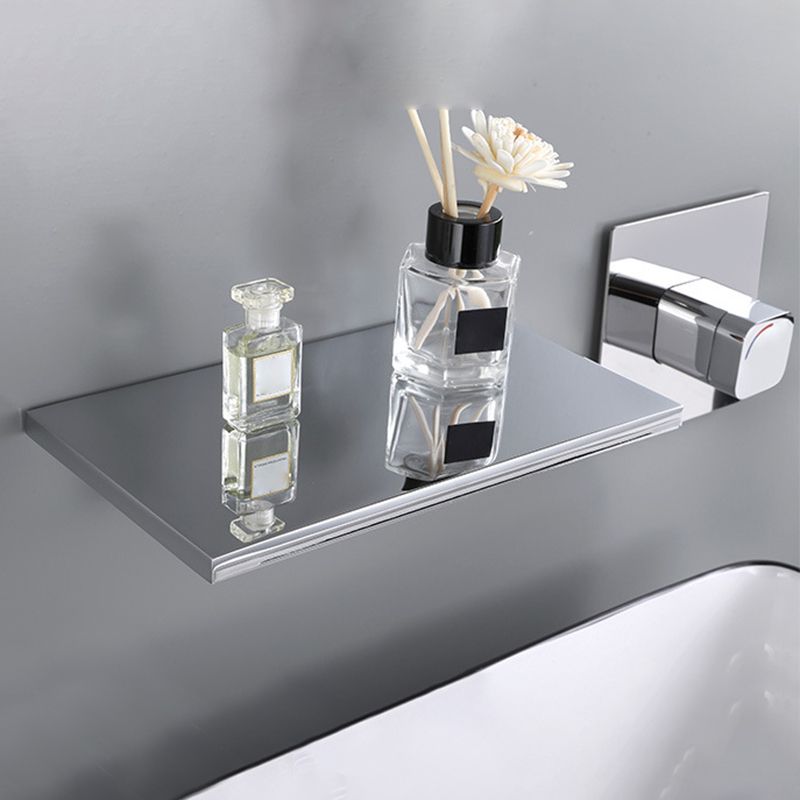 Wall Mounted Metal Waterfall Tub Filler Low Arc Bathroom Faucet