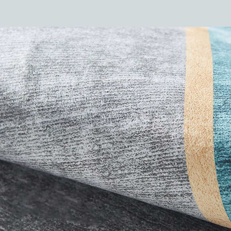 Grey Tone Ink Traces Rug Polyester Carpet Casual Anti-Slip Backing Indoor Rug for Home Decoration