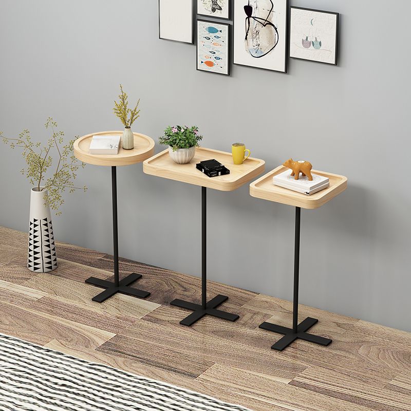 21.65" Tall Contemporary Style Side End Table Pedestal Round Sofa Side Accent Table