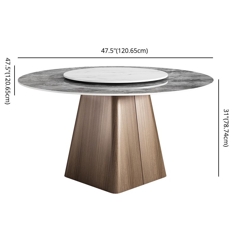 Contemporary Round Shape Dining Set Sintered Stone Top Dining Table Furniture for Restaurant