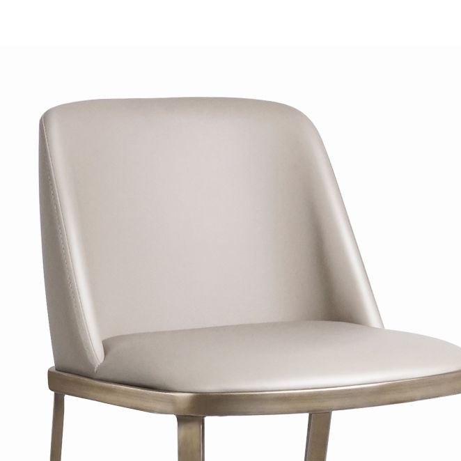 Glam Backrest Armless Counter Stool Iron Bar Stool with Cushion for Cafe