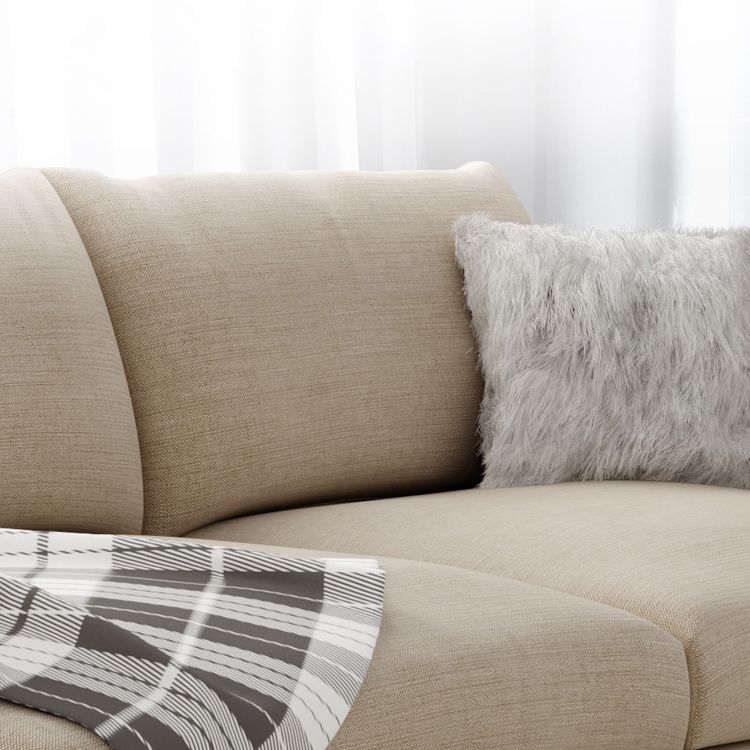Modern 29.52" H Cotton Blend Wood Frame Recessed Arm Loveseat