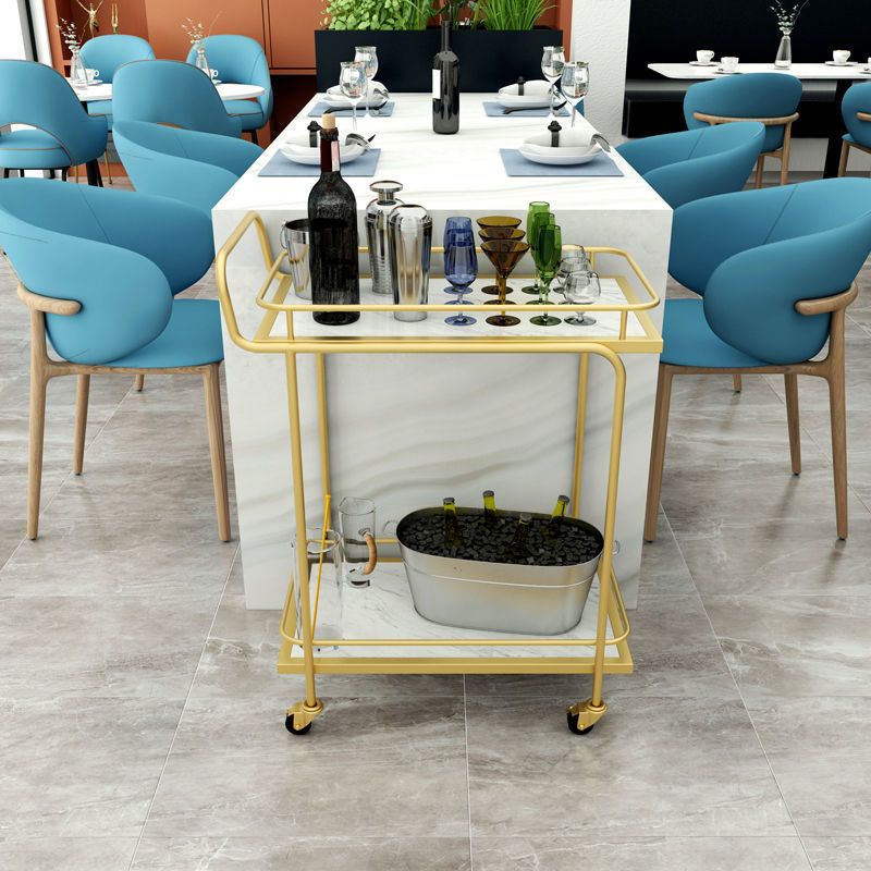 33.86" High Rolling Contemporary Prep Table Metal Prep Table for Dining Room