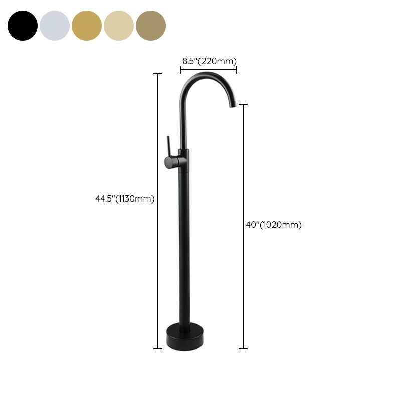 Traditional Floor Mounted Metal Freestanding Tub Filler Single Handle Freestanding Faucet