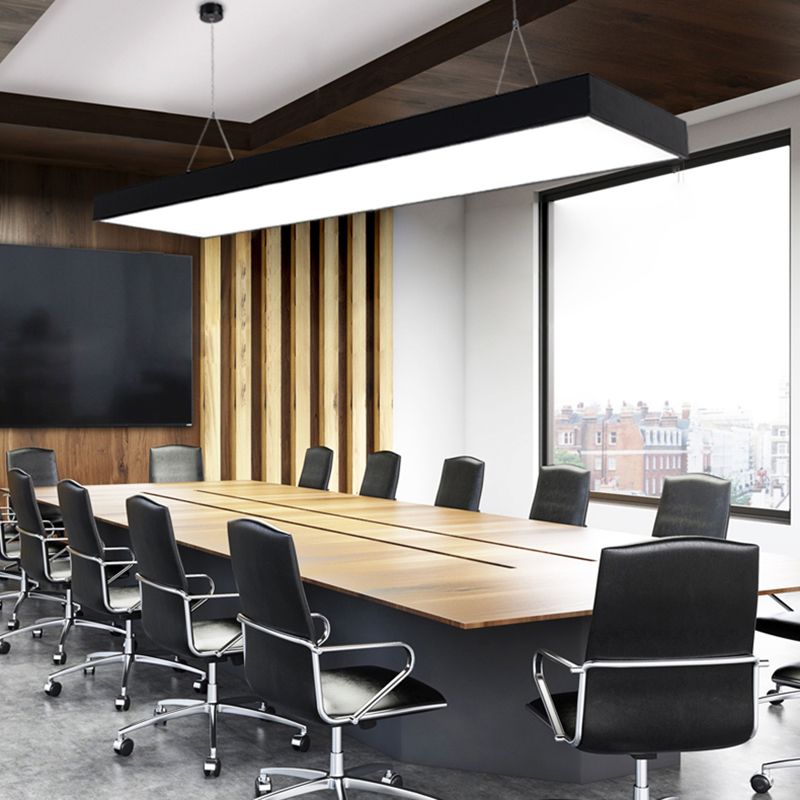 Lampes suspendues modernes avec des luminaires d'éclairage de pendentif à LED noir en acrylique pour le bureau