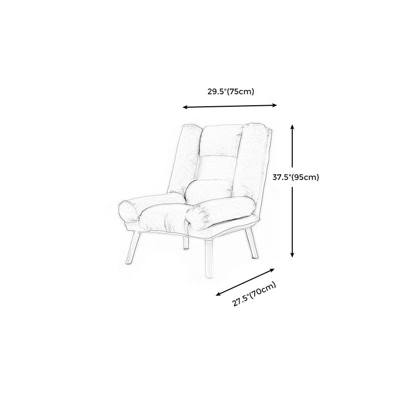 29.52"Wide Armchair Cotton Blend Arm Chair with Basic Four Legs and Pillow Back