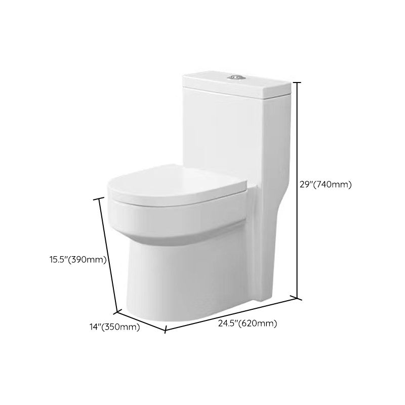 Modern 1-Piece Toilet Floor Mounted White Urine Toilet with Slow Close Seat for Bathroom
