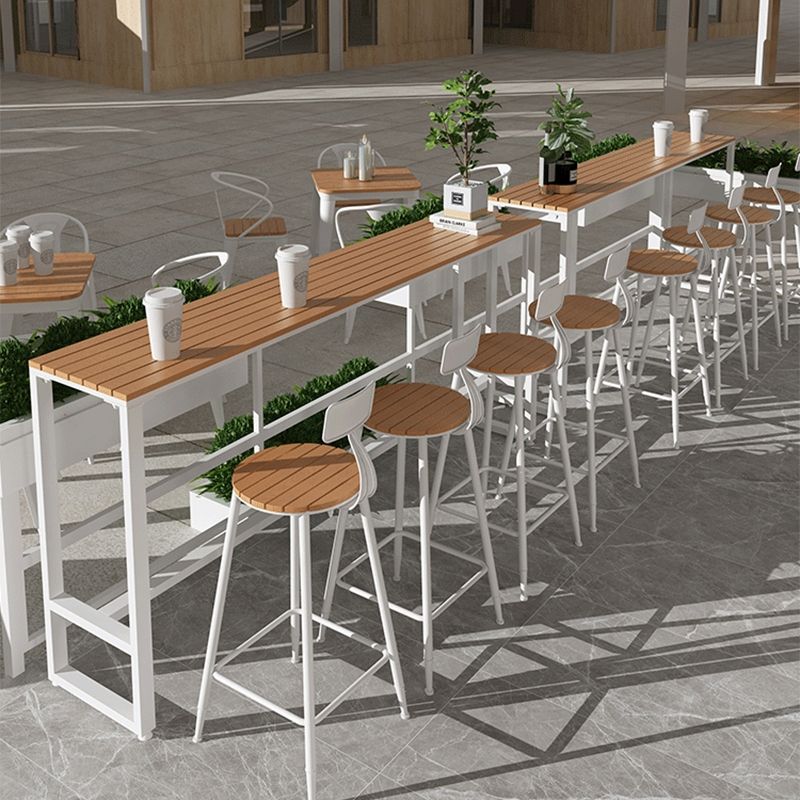 Industrial Water Resistant Bar Table Brown Plastic Top Table