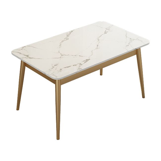 Traditional Luxury Dining Table Sintered Stone Dining Table with Metal Base