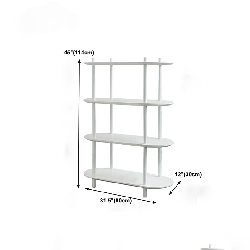 Geometry White Bookshelf Modern Artificial Wood Bookcase with 3 / 4 Shelves
