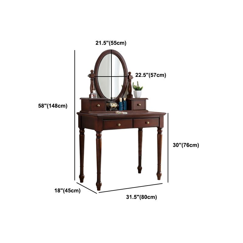 Brone Makeup Table With Drawers 17.71" W x 58.26" H for Bedroom