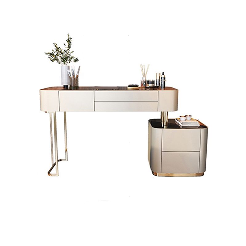 Glam Glass Vanity Desk Bedroom Vanity Dressing Table with Drawer