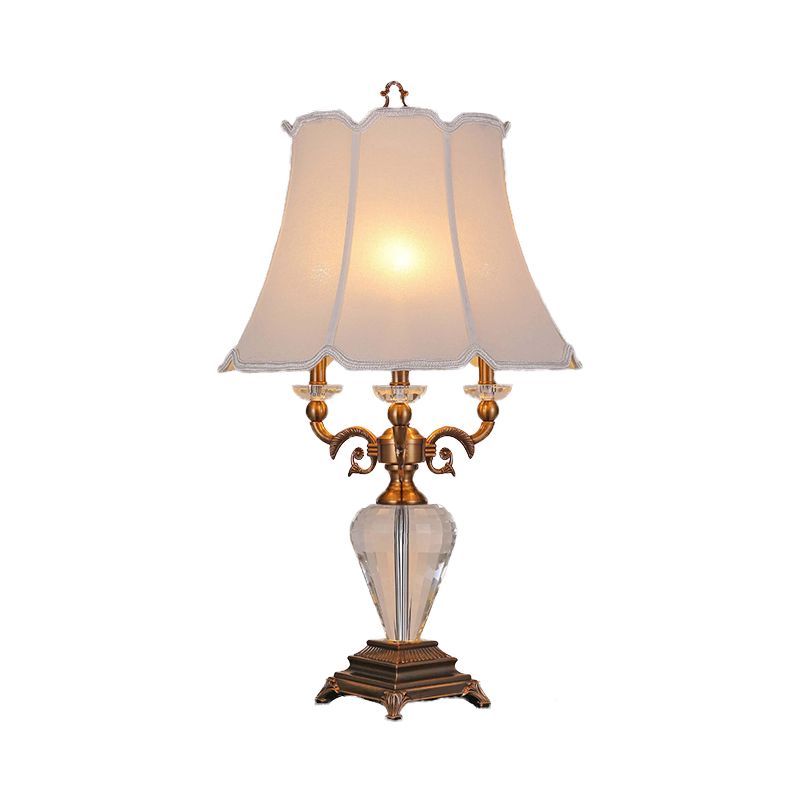 1 lampe de vie de salon de tête Lumière de lecture blanche moderne avec une nuance de tissu fustile
