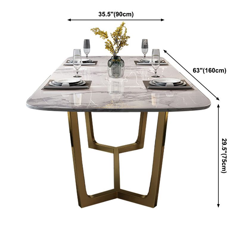 Marmor weißer Ton Esstisch Glamstil Basistisch für Esszimmer