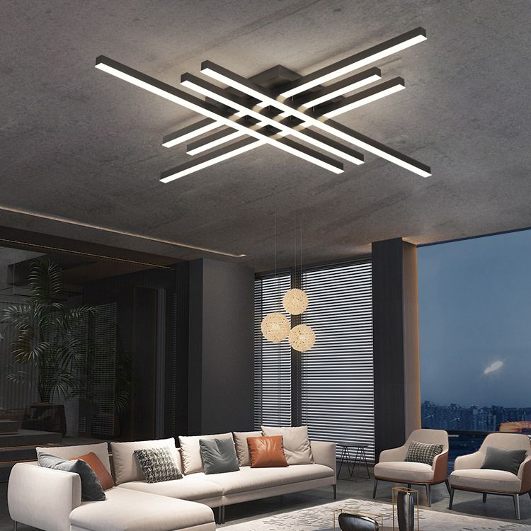 Luz de techo de semi rascillo de LED simple Luz de montaje semi rasgador de tiras con sombra de metal