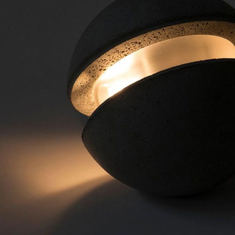 Modern Artistic LED Pendant Light Cement Globe Hanging Lamp with Acrylic Shade