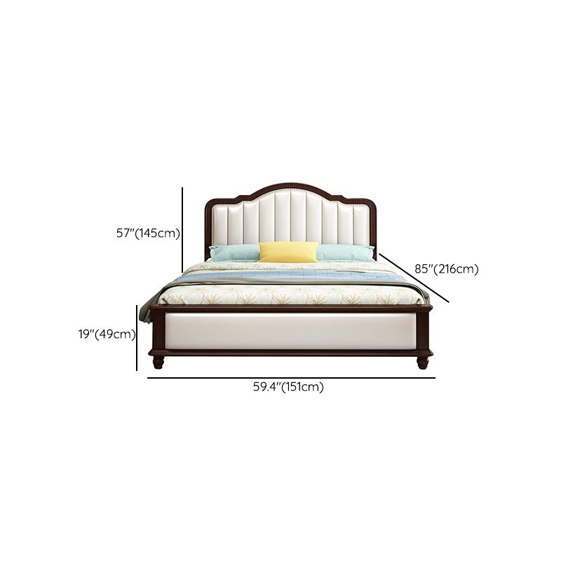 Contemporary Standard Bed Solid Wood Lift Up Storage Bed Frame with Upholstered Headboard