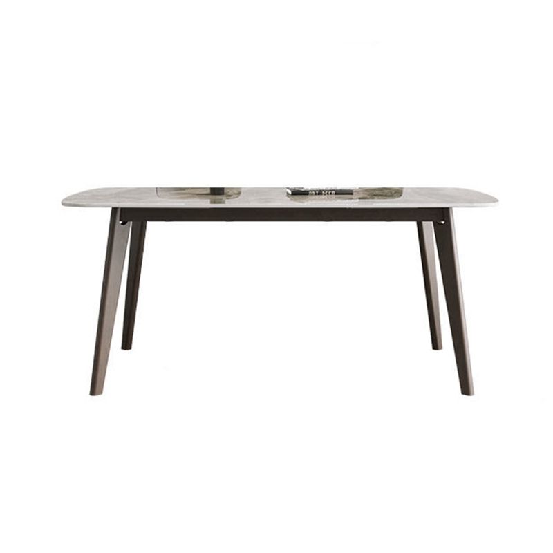 Modern Stone Dining Room Table for 2-6 Person Grey Rectangular Top