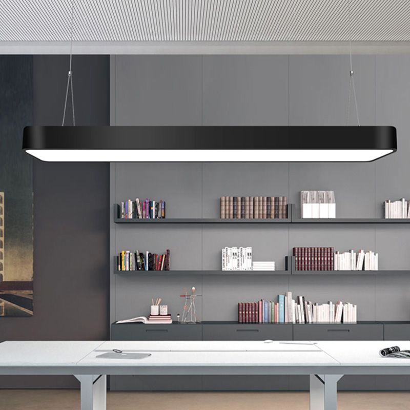 Einfache Rechteck -Anhänger Beleuchtung Metall Office LED Hängende Licht mit Acryldiffusor