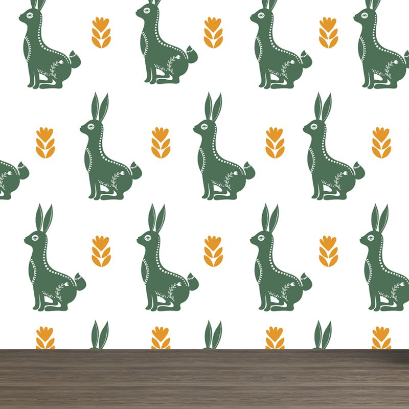 Trendy Blossom Mural Wallpaper Pastel Color Flower Wall Covering for Accent Wall