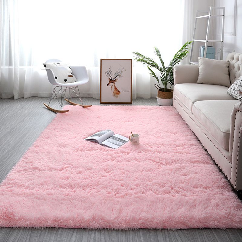Cozy Nordic Rug Multi-Color Plain Carpet Anti-Slip Backing Rug for Family Room