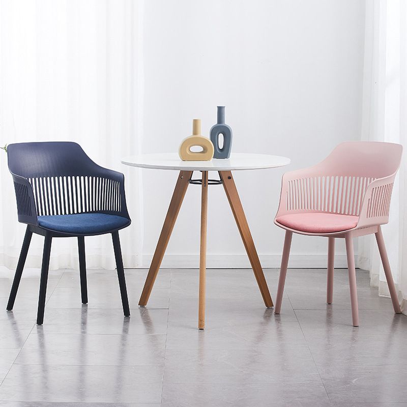 Plastic Chair Scandinavian Style Dining Kitchen Room Arm Chair