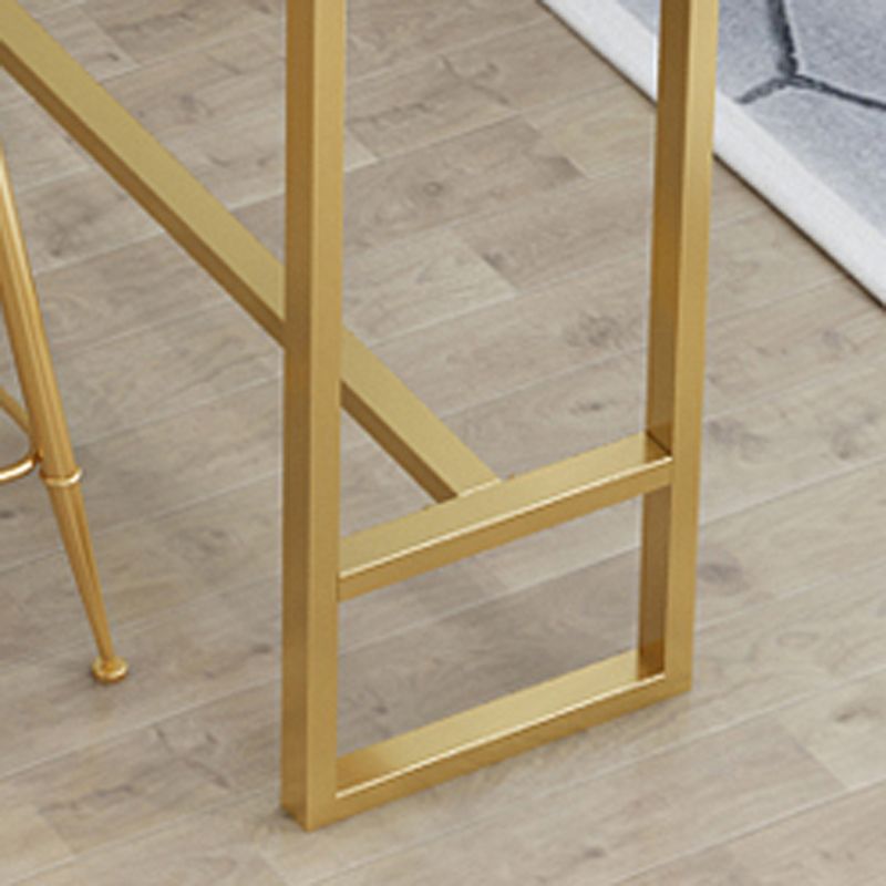 Glam Style 1/2/3 Pieces Bar Table Set Rectangle Bar Table with Metal High Stools for Home