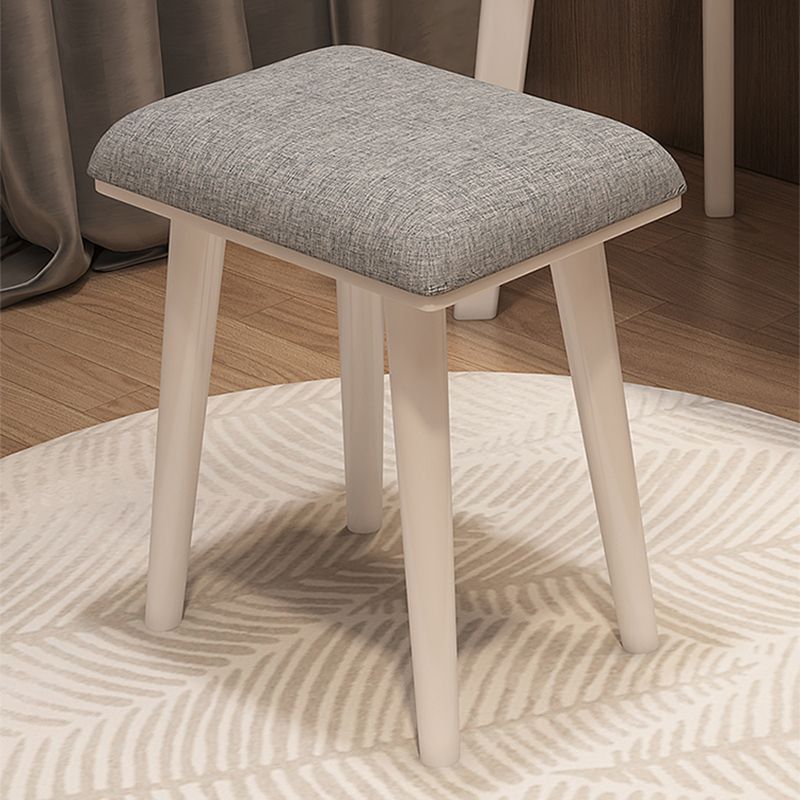 Contemporary Solid Wood Dressing Table Stool Set 1 Drawer Make-up Vanity