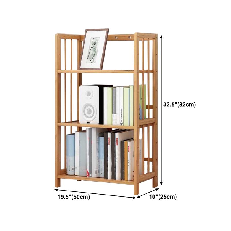 Manufactured Wood Etagere Bookshelf Natural Modern Open Bookcase for Classroom