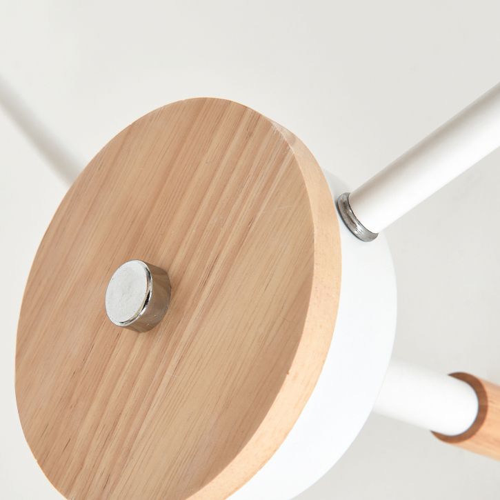 Accesorios de iluminación de lámparas de madera modernos Luz de suspensión de beige múltiple para sala de estar